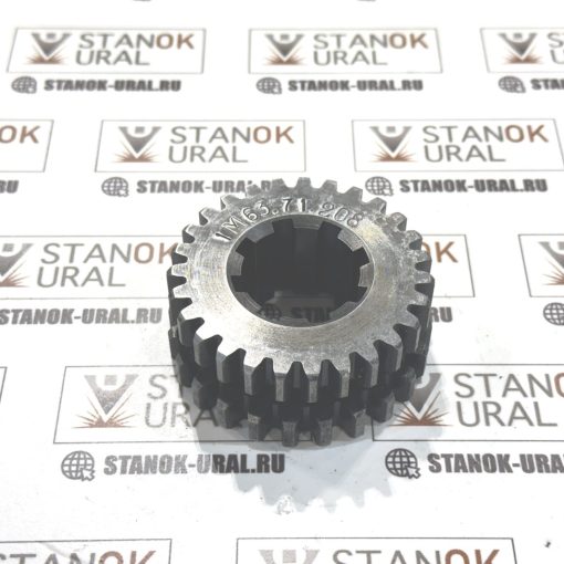 Шестерня двухвенцовая КП токарного станка 1м63 Рязань 8 шлицевая (m3, 5z18; m2z30) (1м63.71.207)
