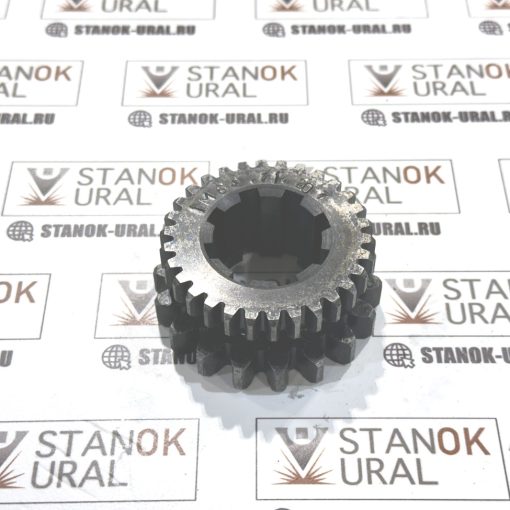 Шестерня двухвенцовая КП токарного станка 1м63 Рязань 8 шлицевая (m3, 5z18; m2z30) (1м63.71.207)